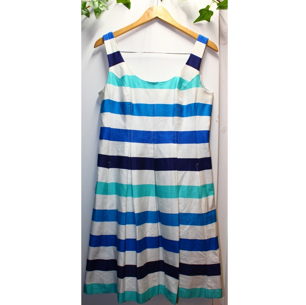 🌻NINE WEST~ Blue&white stripes dress (8)